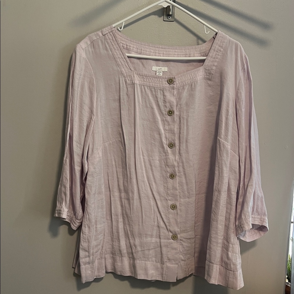J Jill Soft Pink Button-Down Shirt